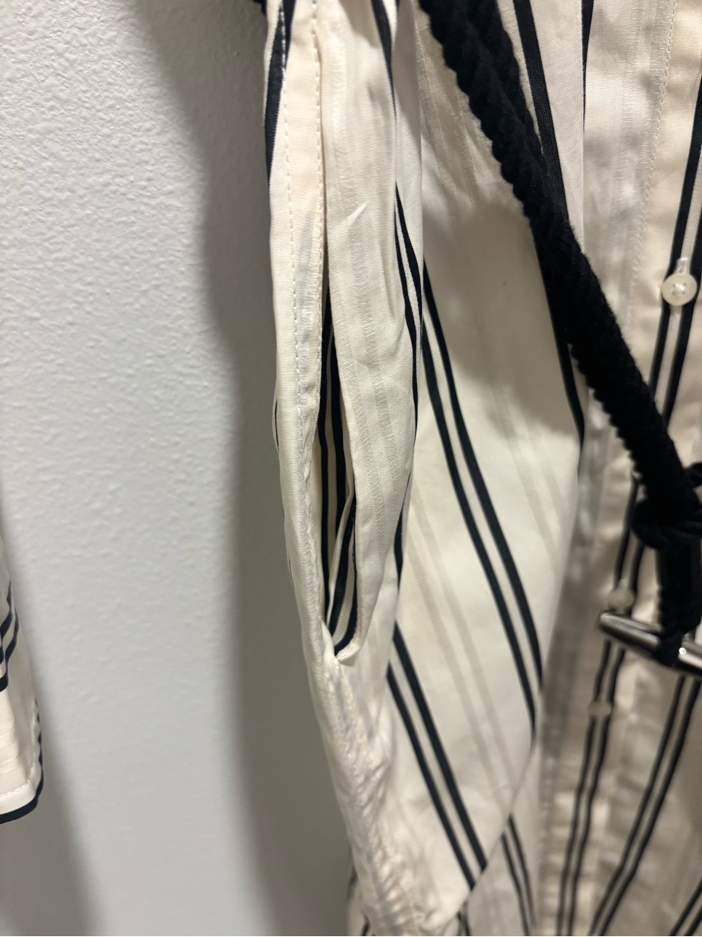 Lauren Ralph Lauren White and Black Striped Midi Shirt Dress - Picture 7 of 8